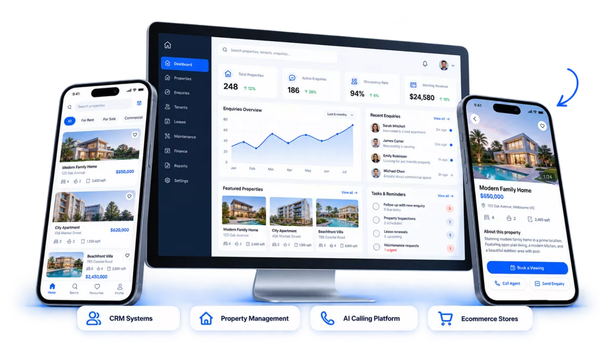 Property management platform across desktop and mobile devices
