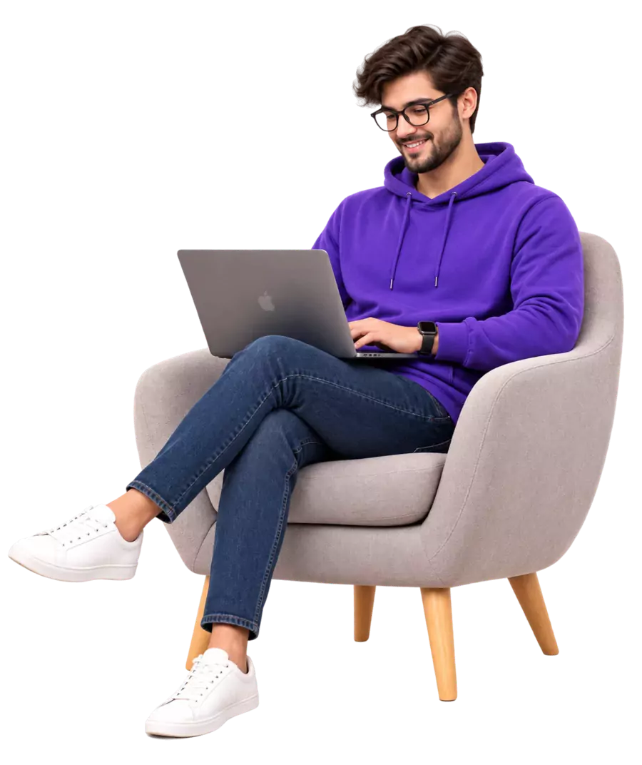 Entrepreneur managing custom software automation