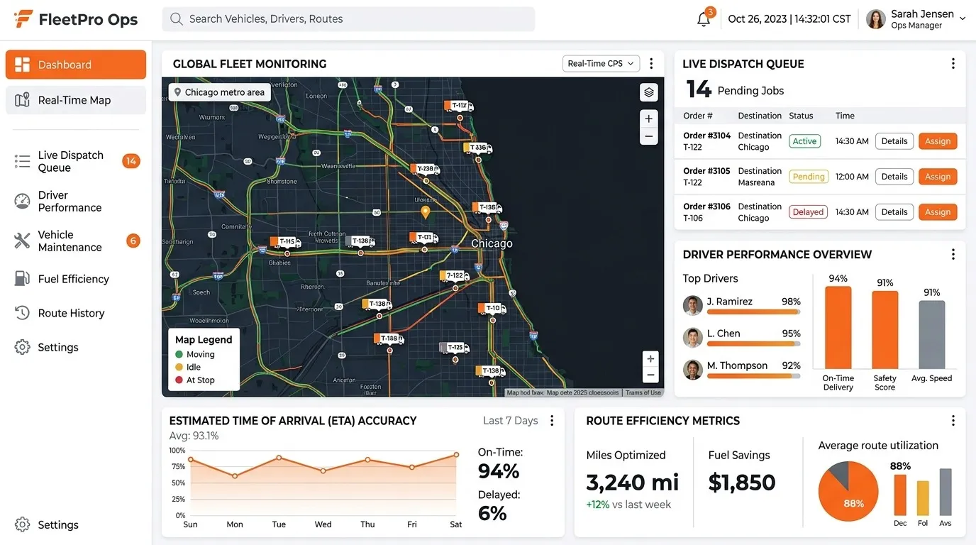 Fleet Operations Software: Solving Poor Visibility and Manual Dispatch