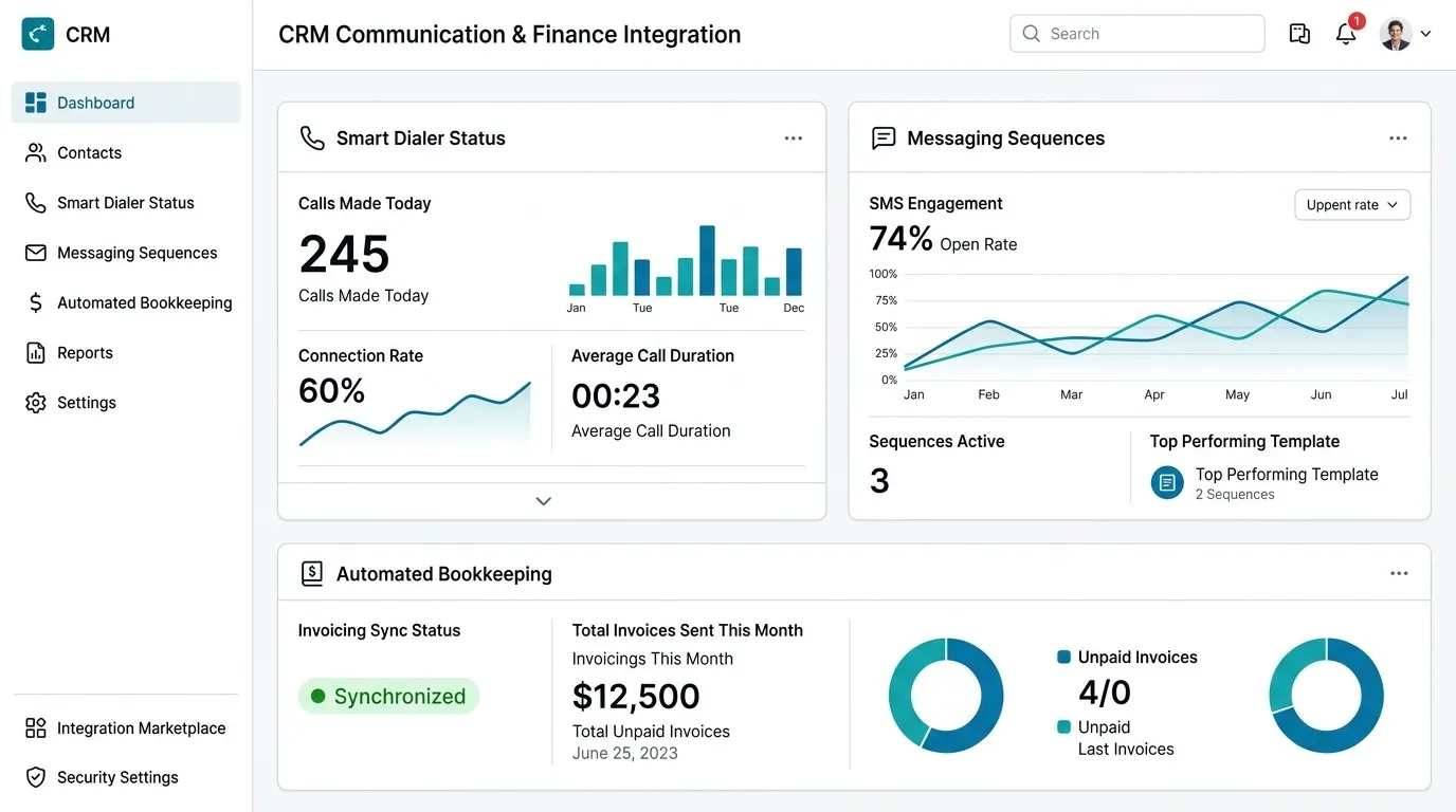 Real Estate CRM Integrations: Data, Dialers, Messaging and Accounting